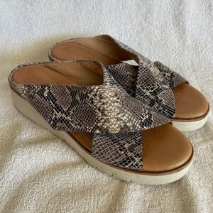 Corso Como Bilanka Leather Natural Pythonius Kid Suede Sandals Sz 8